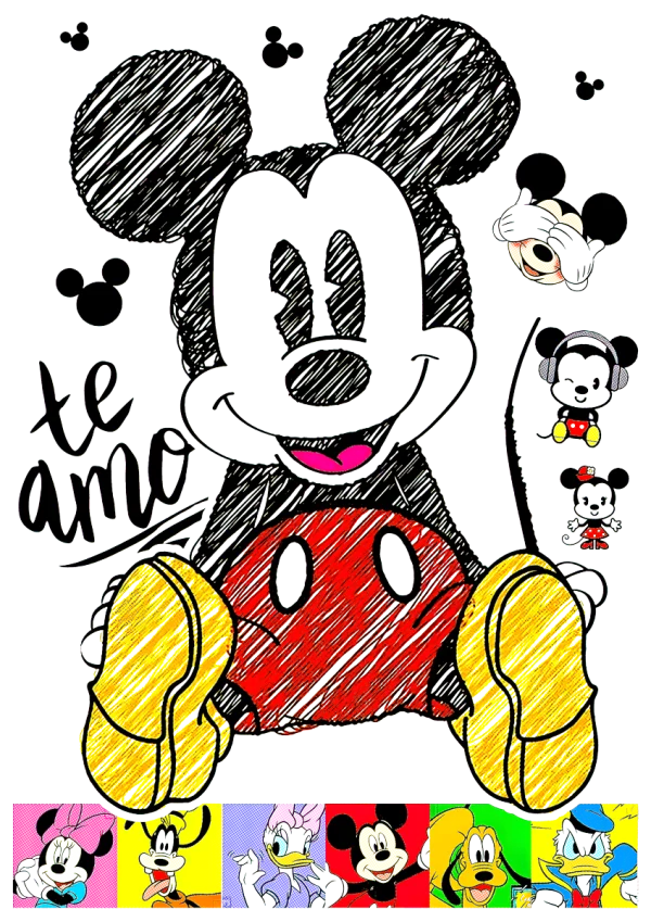 Mickey Mouse - Halftone - Black Shirt
